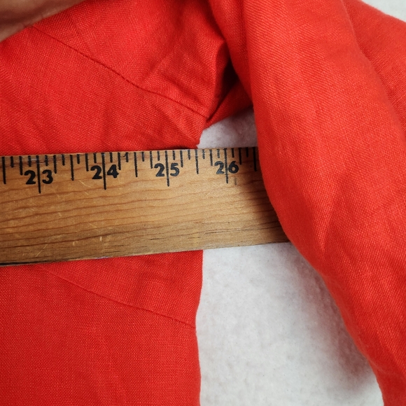 Alexandra Bartlett Womens Size 3X Red Button Down Floral Embroidered Linen Top - Picture 5 of 10